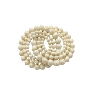 Vintage Off White Dimensional Celluloid Brooch Pin with Interlocking Rings